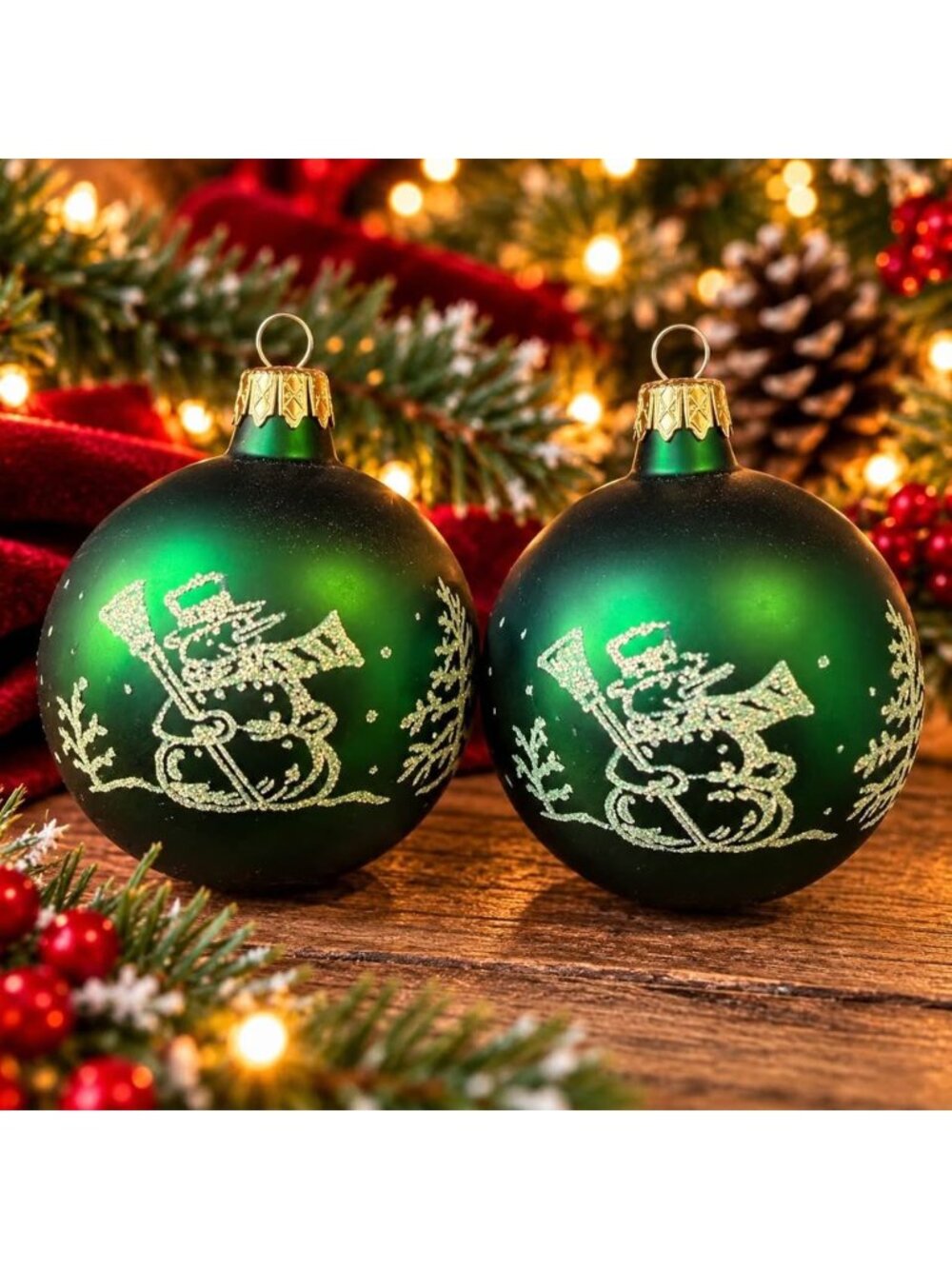 Vintage Columbia glass Christmas ornaments